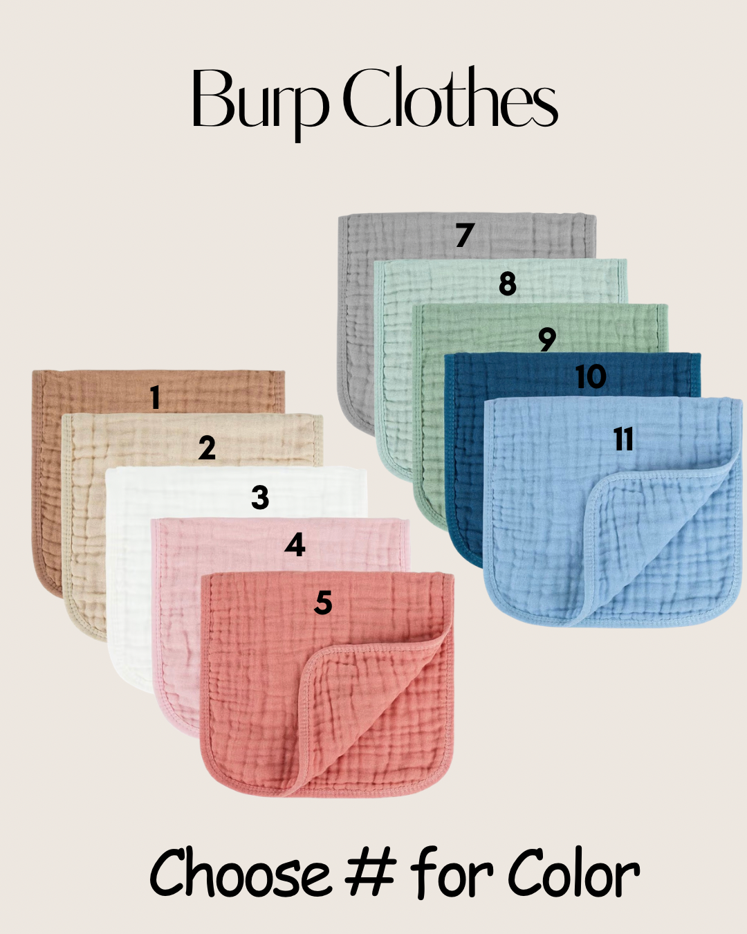 Personalized Muslin Burp Cloth