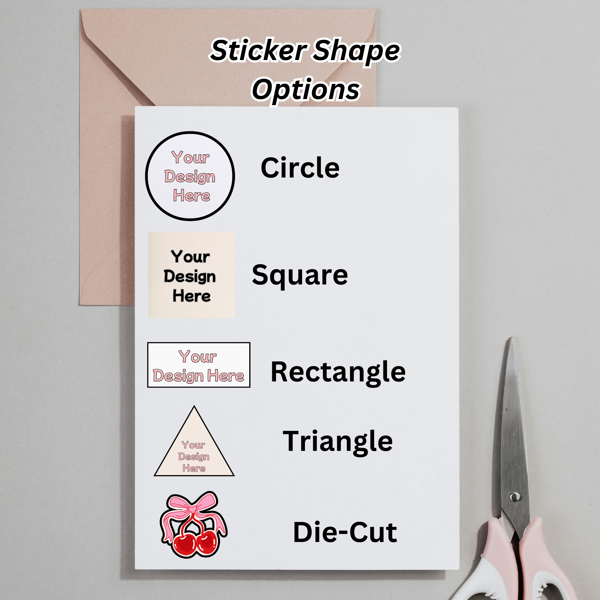 Custom Personalized Stickers – Upload Your Design | Multiple Shapes & Sizes | Qty 12–100